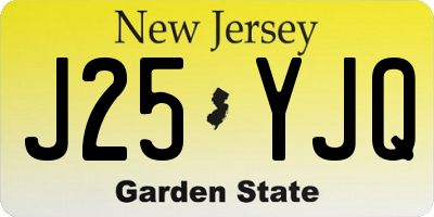 NJ license plate J25YJQ
