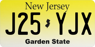 NJ license plate J25YJX