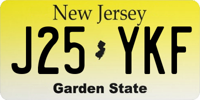 NJ license plate J25YKF