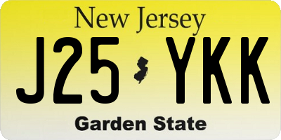 NJ license plate J25YKK