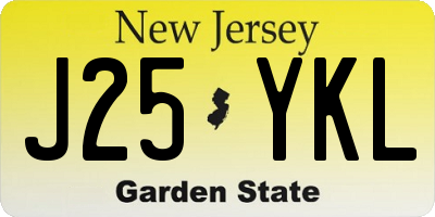NJ license plate J25YKL