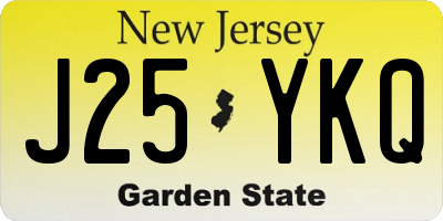 NJ license plate J25YKQ
