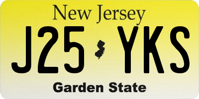 NJ license plate J25YKS