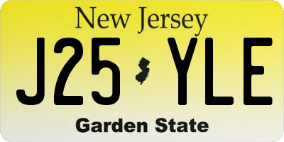 NJ license plate J25YLE