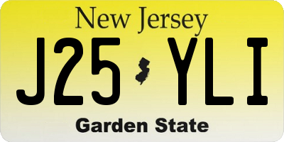 NJ license plate J25YLI
