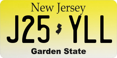 NJ license plate J25YLL