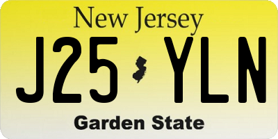 NJ license plate J25YLN