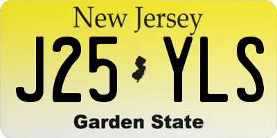 NJ license plate J25YLS