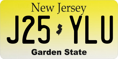NJ license plate J25YLU