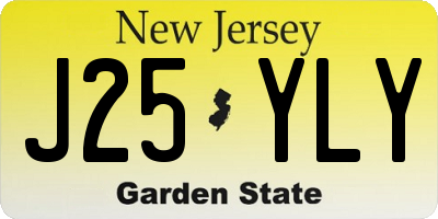NJ license plate J25YLY