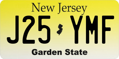 NJ license plate J25YMF