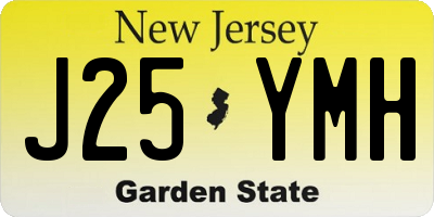 NJ license plate J25YMH