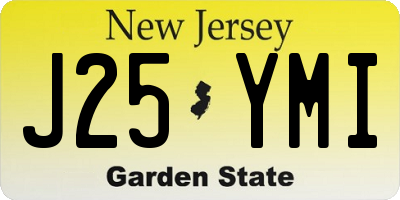 NJ license plate J25YMI