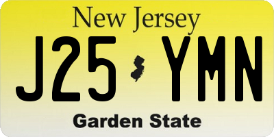 NJ license plate J25YMN