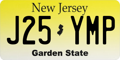NJ license plate J25YMP
