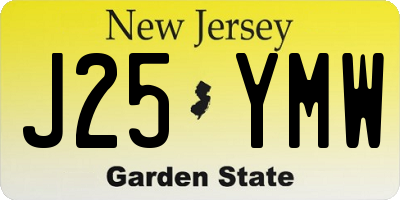 NJ license plate J25YMW