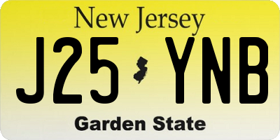 NJ license plate J25YNB