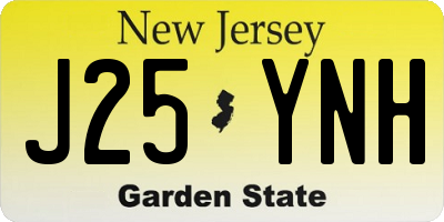 NJ license plate J25YNH