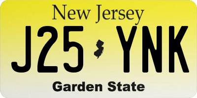 NJ license plate J25YNK