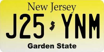 NJ license plate J25YNM