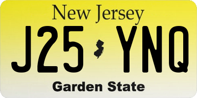 NJ license plate J25YNQ