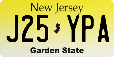 NJ license plate J25YPA