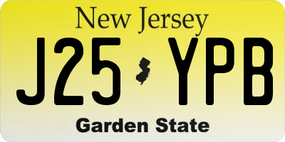 NJ license plate J25YPB