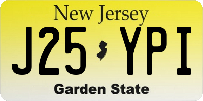 NJ license plate J25YPI