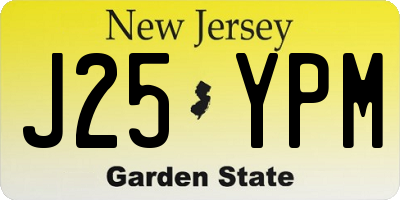 NJ license plate J25YPM