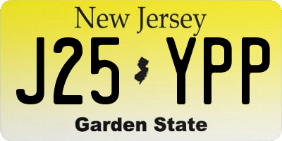 NJ license plate J25YPP
