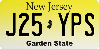 NJ license plate J25YPS