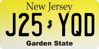 NJ license plate J25YQD