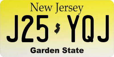 NJ license plate J25YQJ