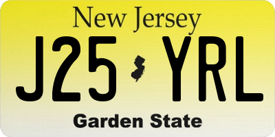 NJ license plate J25YRL