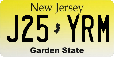 NJ license plate J25YRM