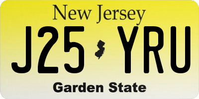 NJ license plate J25YRU