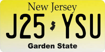 NJ license plate J25YSU