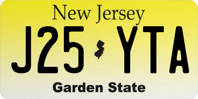 NJ license plate J25YTA