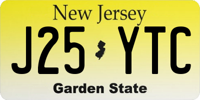NJ license plate J25YTC