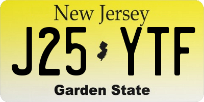 NJ license plate J25YTF