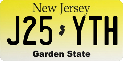 NJ license plate J25YTH