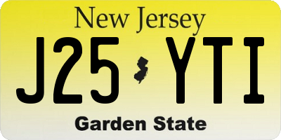 NJ license plate J25YTI