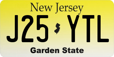 NJ license plate J25YTL