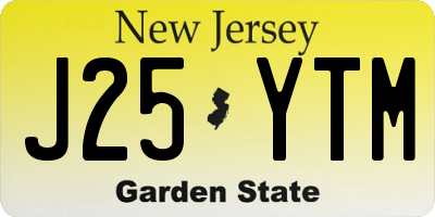 NJ license plate J25YTM
