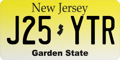 NJ license plate J25YTR