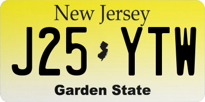 NJ license plate J25YTW