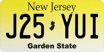 NJ license plate J25YUI