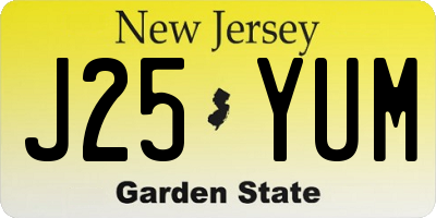 NJ license plate J25YUM