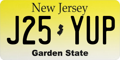 NJ license plate J25YUP