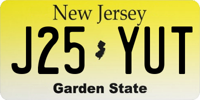 NJ license plate J25YUT
